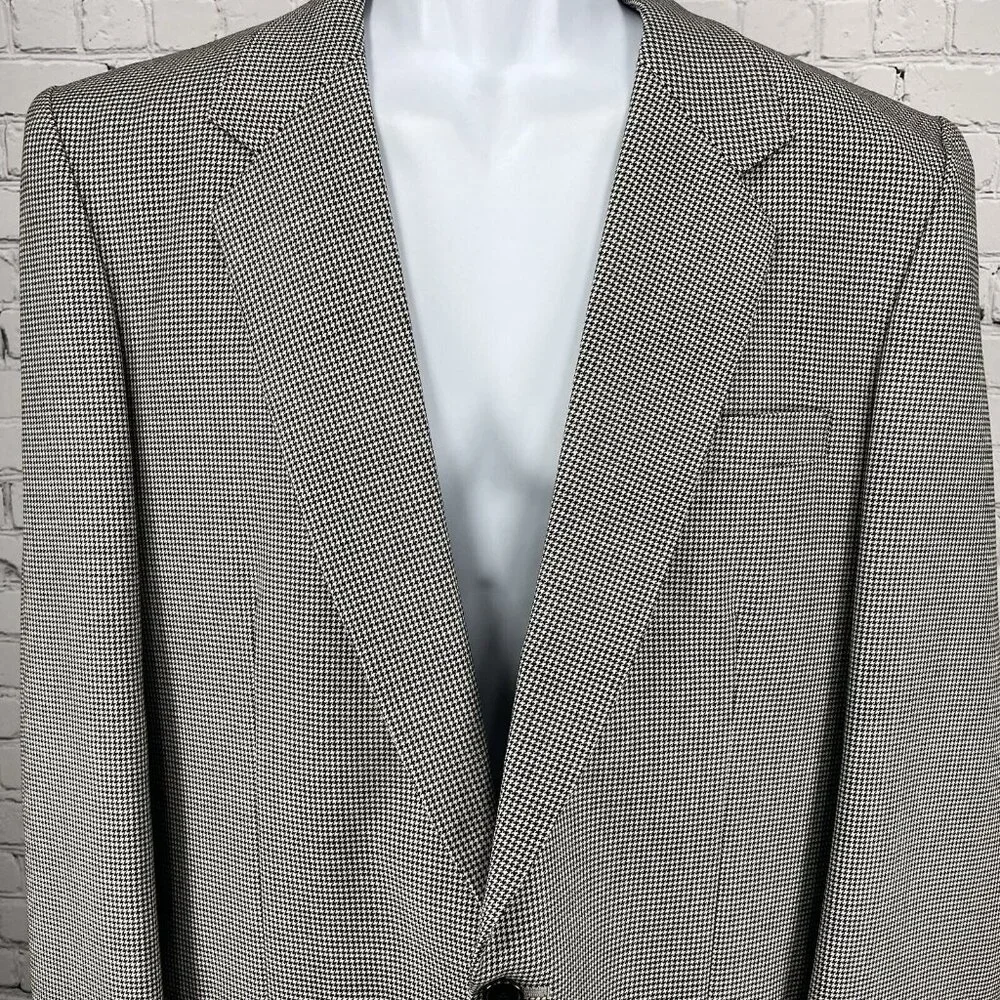Sam’s Tailor Her Majesty’s Forces Service Houndstooth Sports Coat Blazer Size 45